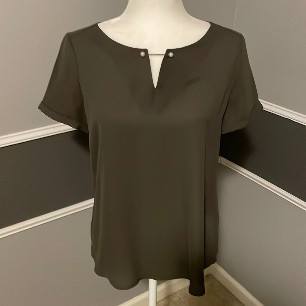 Olive Green Apt 9 Short Sleeve Blouse
